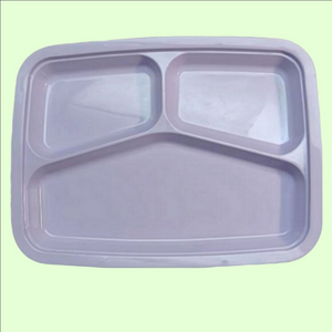 Set of 8 vintage lavender 3-compartment food trays